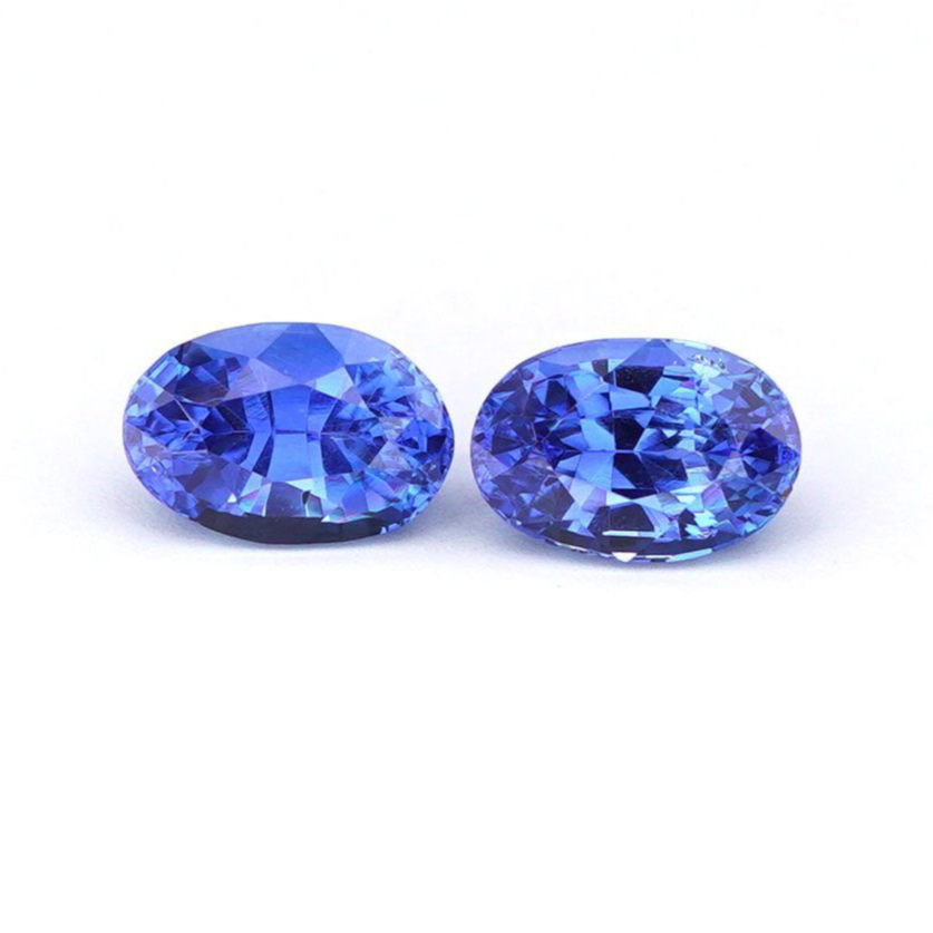 Unheated Blue Sapphire Pair 1.04 Ct - Coneflower Blue - Sri Lanka