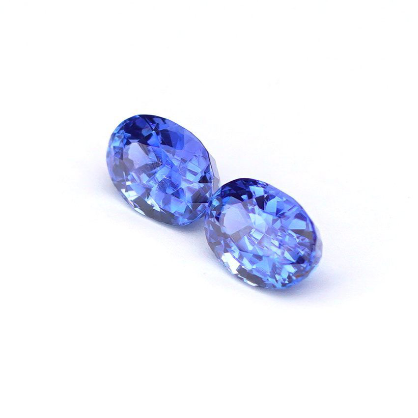 Unheated Blue Sapphire Pair 1.04 Ct - Coneflower Blue - Sri Lanka