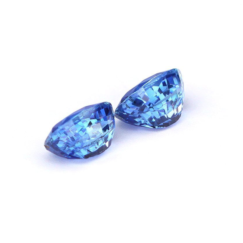 Unheated Blue Sapphire Pair 1.04 Ct - Coneflower Blue - Sri Lanka