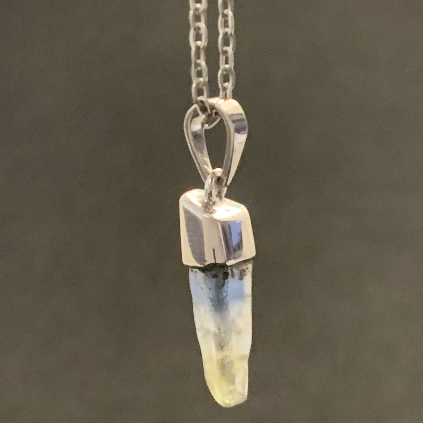 Natural Bi-Colour Sapphire Crystal Pendant – Uncut | Radium-Plated 925 Silver | Healing Crystal Jewelry
