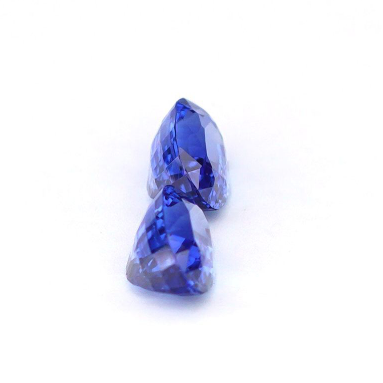 Unheated Blue Sapphire Pair 1.04 Ct - Coneflower Blue - Sri Lanka