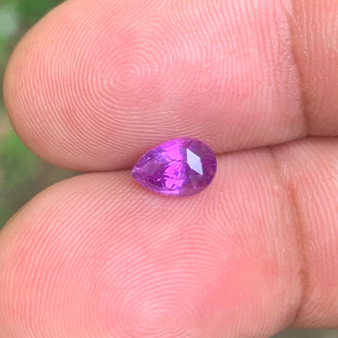 Unheated Purple Sapphire 1.21 ct Pear – Sri Lanka