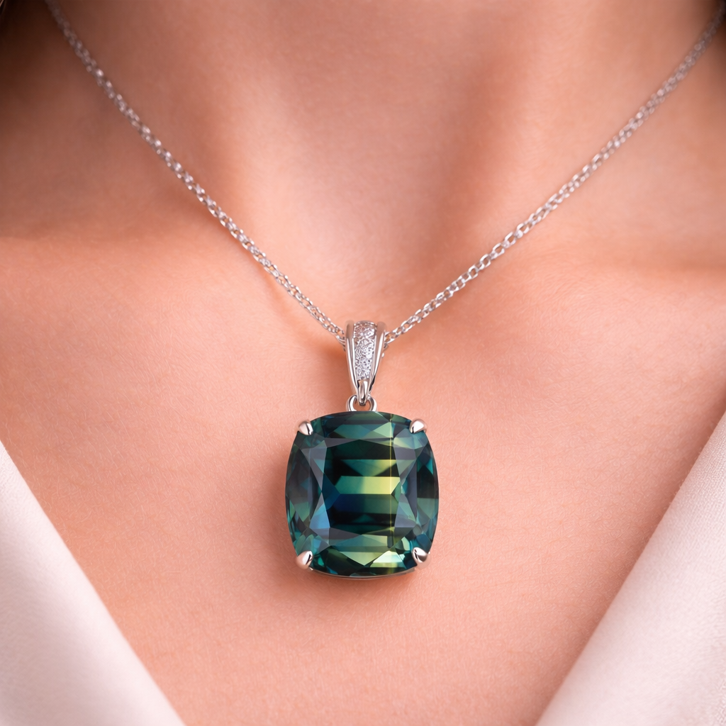 Yellowish Green Sapphire 10.10 ct Cushion – Madagascar