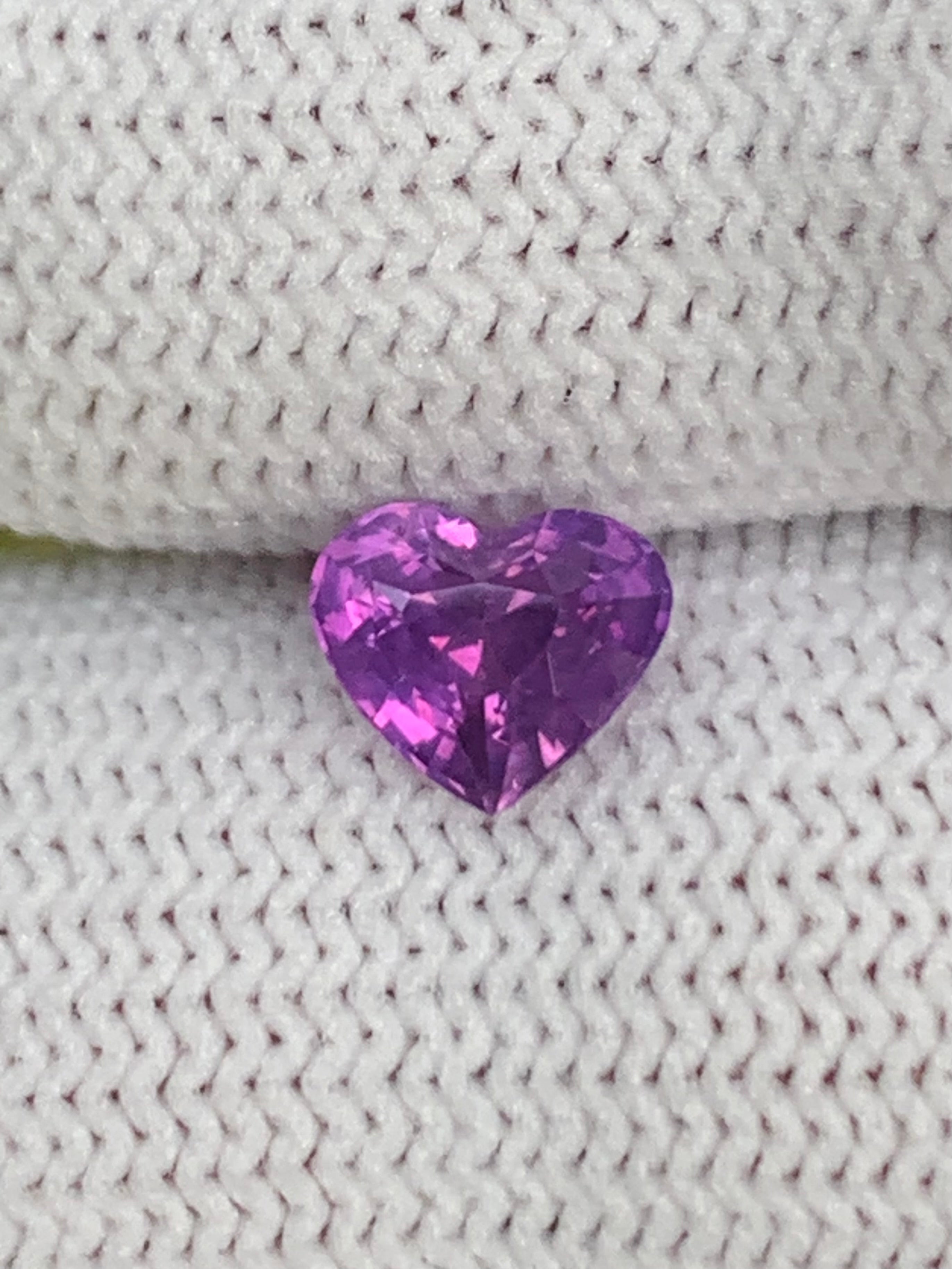 Unheated Purple Sapphire 1.47 ct Heart – Sri Lanka