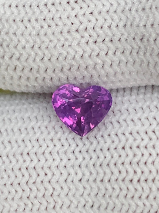 1.47 Ct Unheated Purple Sapphire – Heart Cut – Sri Lanka Origin - Natural Untreated Gem