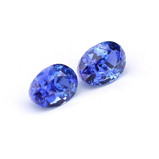 Unheated Blue Sapphire Pair 1.04 Ct - Coneflower Blue - Sri Lanka