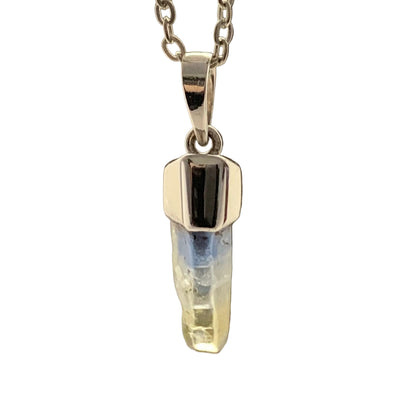 Natural Bi-Colour Sapphire Crystal Silver Pendant – Handmade Sapphire Jewelry - Sri Lanka