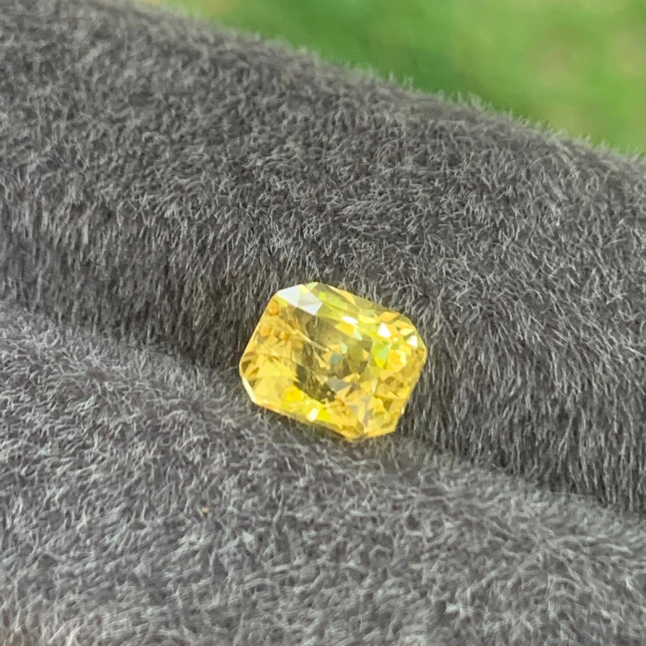 Unheated Yellow Sapphire-2.65 Ct | Emerald Cut Ceylon Gemstone