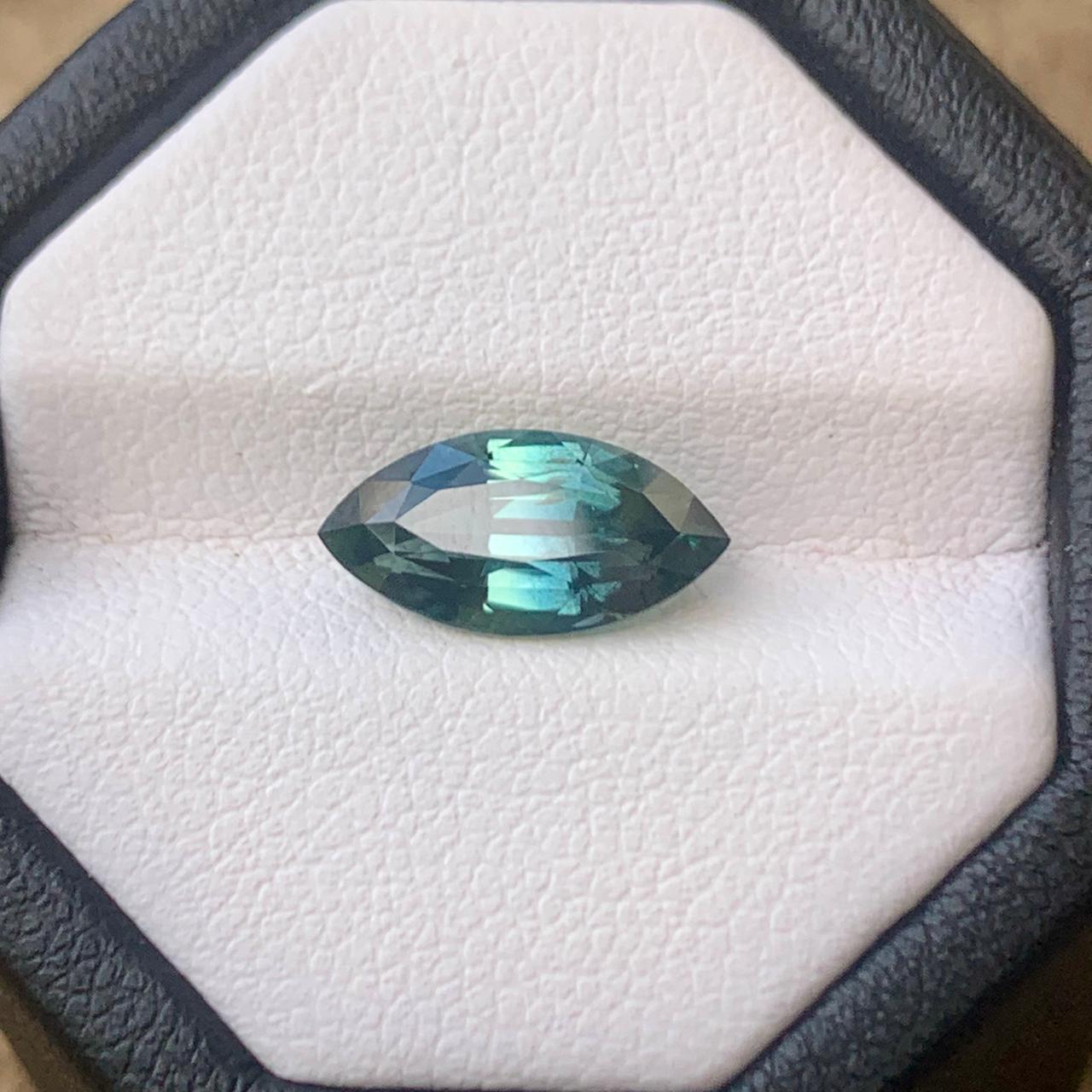 Unheated Teal Green Sapphire 2.53 ct Marquise – Madagascar