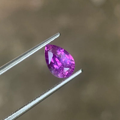 Unheated Purple Sapphire 1.21 ct Pear – Sri Lanka