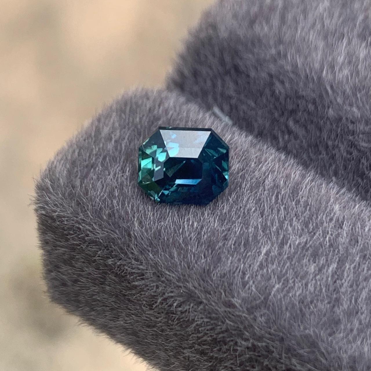 1.76 Ct Unheated Teal Sapphire-1.76 | Emerald Cut Natural Loose Gemstone