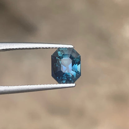 1.76 Ct Unheated Teal Sapphire-1.76 | Emerald Cut Natural Loose Gemstone