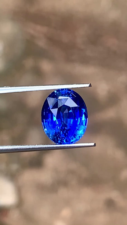 5.54 Ct Flawless Cornflower Blue Sapphire | Ceylon Origin Blue Sapphire