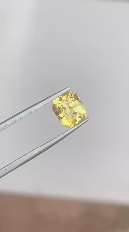 Unheated Yellow Sapphire-2.65 Ct | Emerald Cut Ceylon Gemstone