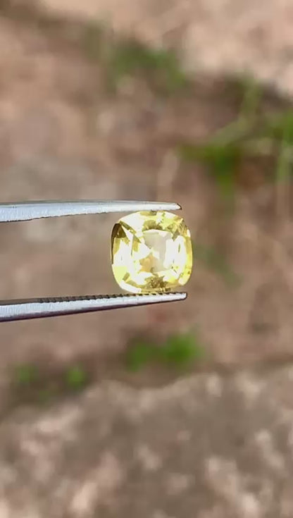 2.15 Ct Unheated Yellow Sapphire | Ceylon Natural Yellow Sapphire
