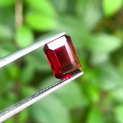 3.98 Ct Natural Malaya Garnet  | Pyrope Spessatine Garnet | Rectangular Shape
