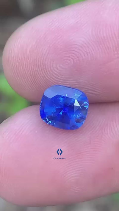 Unheated Cornflower Blue Sapphire 2.56 ct Cushion – Sri Lanka