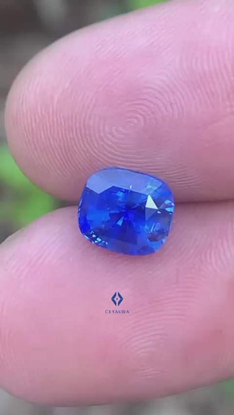 Unheated Cornflower Blue Sapphire 2.56 ct Cushion – Sri Lanka