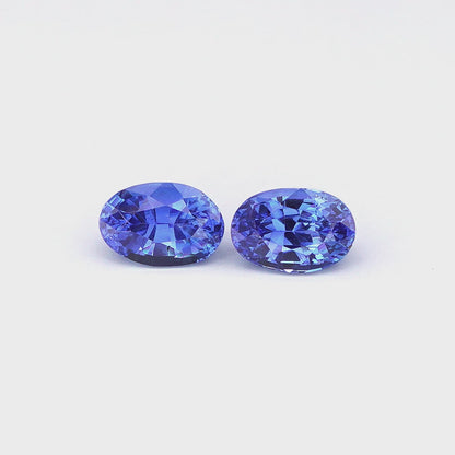 Unheated Blue Sapphire Pair 1.04 Ct - Coneflower Blue - Sri Lanka