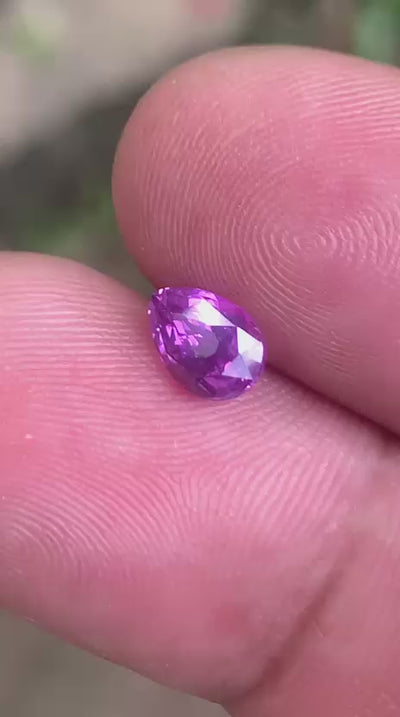 Unheated Purple Sapphire 1.21 ct Pear – Sri Lanka