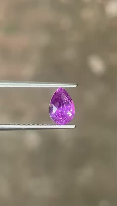 Unheated Purple Sapphire 1.21 ct Pear – Sri Lanka