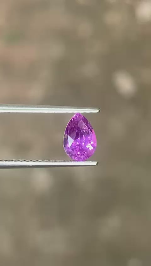 Unheated Purple Sapphire 1.21 ct Pear – Sri Lanka