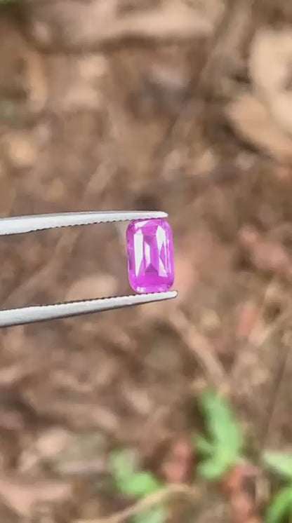 Natural Pink Sapphire - 1.09ct Unheated Ceylon Rectangular Cushion